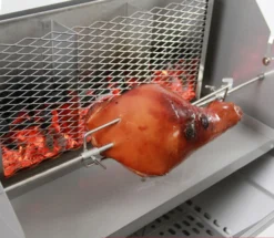 Thüros Holzkohlegrill T4-F / Edelstahl Säulengrill 40x60 Cm Fahrbar Inkl. Windansteckblech Und Kohleschacht -Grillen im Freien 22394 Thueros Kohleschacht fuer Seitenhitze