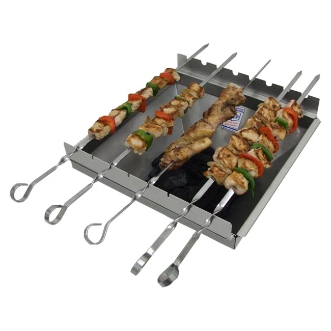 Thüros Schaschlik Spießaufsatz Mit 6 Spießen Für T1, Tischgrill, Minicater (Grillfläche 30x30 Cm) 2 Thüros Schaschlik Spießaufsatz Mit 6 Spießen Für T1, Tischgrill, Minicater (Grillfläche 30x30 Cm) – Bild 2