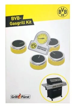 Grillfürst G591E Borussia Dortmund Edition 5-Brenner Einbaugrill Mit Heckbrenner Und Edelstahl Rosten 19 Grillfürst G591E Borussia Dortmund Edition 5-Brenner Einbaugrill Mit Heckbrenner Und Edelstahl Rosten -Grillen im Freien BVB Gasgrill Kit