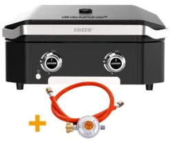 COZZE Plancha 600 / Plancha Grill Mit 2 Gusseisen Grillplatten