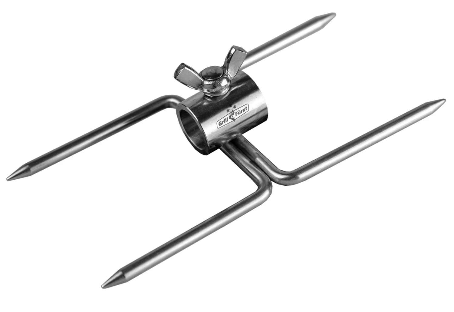 Grillfürst Edelstahl Doppel - Fleischklammer Für Drehspieß (Doppel Forke) 1 Grillfürst Edelstahl Doppel - Fleischklammer Für Drehspieß (Doppel Forke)