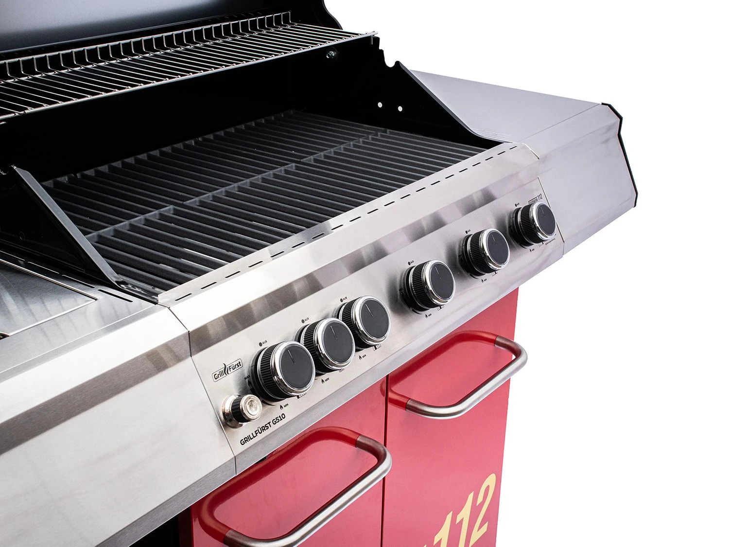 Grillfürst G510G 5-Brenner Gasgrill Mit Hochtemperaturbrenner Und Gusseisen Rosten - Feuerwehr Edition 6 Grillfürst G510G 5-Brenner Gasgrill Mit Hochtemperaturbrenner Und Gusseisen Rosten - Feuerwehr Edition – Bild 6