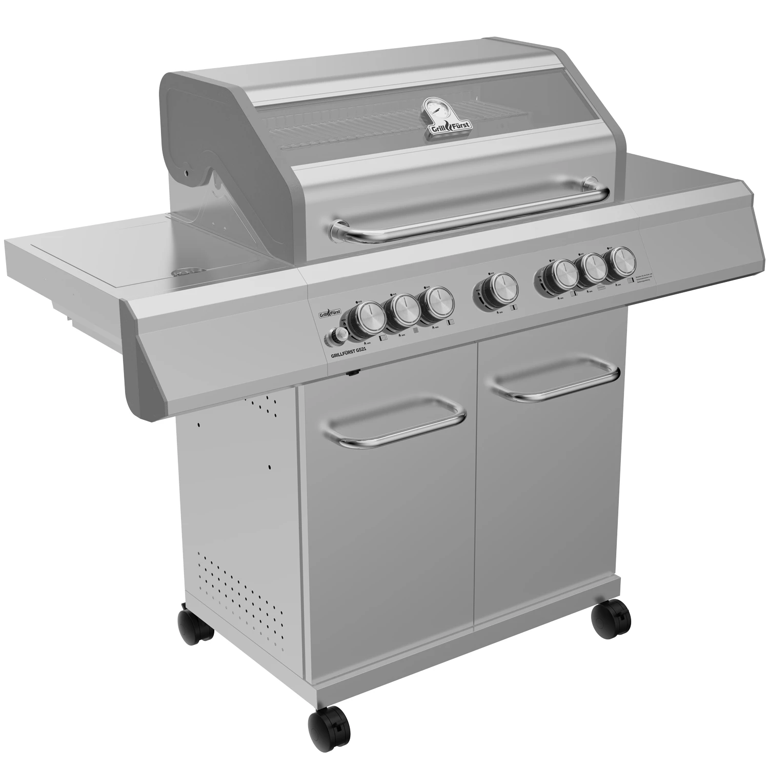 Grillfürst G521E 5-Brenner Edelstahl-Gasgrill Mit Hochtemperaturbrenner, Heckbrenner Und Edelstahl Rosten - X-DEAL Inkl. Zubehörpaket 2 Grillfürst G521E 5-Brenner Edelstahl-Gasgrill Mit Hochtemperaturbrenner, Heckbrenner Und Edelstahl Rosten - X-DEAL Inkl. Zubehörpaket – Bild 2