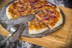 Grillfürst Pizzastein 33 Cm -Grillen im Freien Grillfuerst Pizzablech Schneidebrett