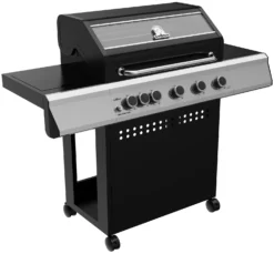 Grillfürst S530G 5-Brenner Gasgrill Mit Seitenkocher Und Gussrosten - Inkl. Gasgrill Einsteigerpaket -Grillen im Freien Grillfuerst S 530 Gasgrill Seitenkocher Gussroste seite