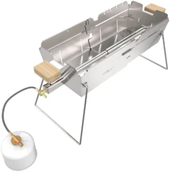 Knister Edelstahl-Gasgrill - Ausziehbarer Kompaktgrill -Grillen im Freien Knister Edelstahl Gasgrill Kompaktgrill Brenner
