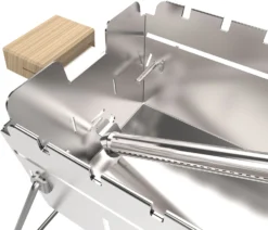Knister Edelstahl-Gasgrill - Ausziehbarer Kompaktgrill -Grillen im Freien Knister Edelstahl Gasgrill Kompaktgrill Montage Brenner