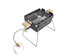 Knister Gasgrill - Ausziehbarer Kompaktgrill -Grillen im Freien Knister Gasgrill zusammengeschoben