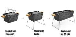 Knister Grill Original - Ausziehbarer Holzkohle Kompaktgrill 23 Knister Grill Original - Ausziehbarer Holzkohle Kompaktgrill -Grillen im Freien Knister Kohlegrill klein Henkel ausziehbar