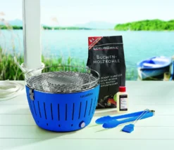 LotusGrill Classic - Holzkohle Tischgrill - Tiefblau Inkl. Tasche -Grillen im Freien LotusGrill Classic Balkongrill Tischgrill Tiefblau 340