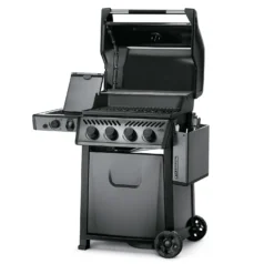 Napoleon Freestyle 425 Gasgrill, Graphit - Mit Sizzle Zone - Modell 2023 - X-DEAL Inkl. Drehspieß -Grillen im Freien Napoleon Gasgrill Freestyle 425 Sizzle Zone Seite abgeklappt