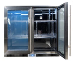 Napoleon Outdoor - Kühlschrank, 210 Liter, 2-türig Mit Doppelverglasung Und LED Beleuchtung - Wasserdicht Nach IP24 -Grillen im Freien Napoleon Outdoor Kueche Kuehlschrank leer Tuer offen rechts