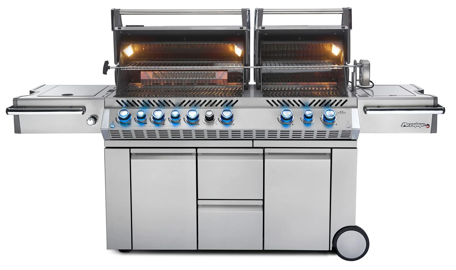 Napoleon Prestige Pro 825-3 Edelstahl Gasgrill Inkl. Drehspieß Und Bodenbeleuchtung + Gratis Napoleon TravelQ PRO285 Kompakt Gasgrill 3 Napoleon Prestige Pro 825-3 Edelstahl Gasgrill Inkl. Drehspieß Und Bodenbeleuchtung + Gratis Napoleon TravelQ PRO285 Kompakt Gasgrill – Bild 3