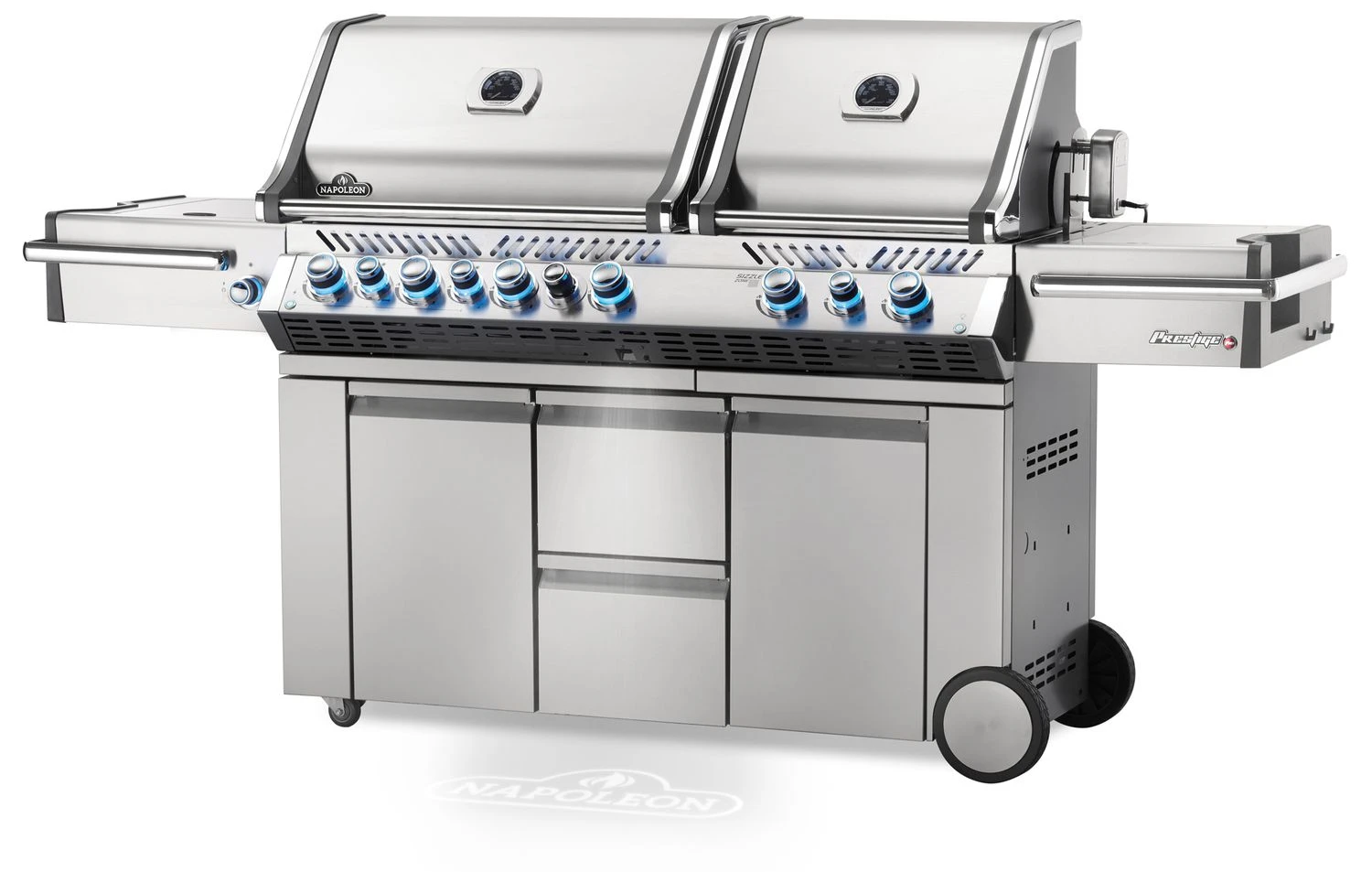 Napoleon Prestige Pro 825-3 Edelstahl Gasgrill Inkl. Drehspieß Und Bodenbeleuchtung + Gratis Napoleon TravelQ PRO285 Kompakt Gasgrill 4 Napoleon Prestige Pro 825-3 Edelstahl Gasgrill Inkl. Drehspieß Und Bodenbeleuchtung + Gratis Napoleon TravelQ PRO285 Kompakt Gasgrill – Bild 4