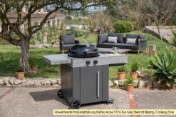 Outdoorchef Gas Kugelgrill Arosa 570 G Evo Black Style - Inkl. Blazing-/Cooking Zone Kit Plus -Grillen im Freien Outdoorchef Arosa 570 G Evo Grey Steel Blazing Zone