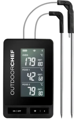 Outdoorchef Gourmet Check PRO Black - Bluetooth Grillthermometer Mit 3 Temperaturfühlern