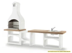 Palazzetti Outdoor Küche: Modul Grillkamin Brioni Inkl. Montagematerial -Grillen im Freien Palazzetti Grillkamin Brioni Outdoor Kueche Kombi 2