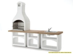 Palazzetti Outdoor Küche: Modul Grillkamin Brioni Inkl. Montagematerial -Grillen im Freien Palazzetti Grillkamin Brioni Outdoor Kueche Kombi