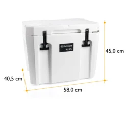 Petromax Kühlbox 25 Liter Alpenweiß - Grillfürst DEAL Inkl. Sitzkissen, Haft-Unterlage Und Einsatzkorb