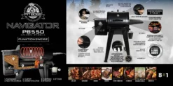 Pit Boss Pelletgrill Navigator 550 -Grillen im Freien Pit Boss Navigator 550 Pelletgrill Feature Card