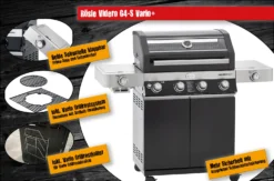 Rösle Gasgrill Videro G4-S VARIO+ Schwarz - Modell 2023 - X-DEAL Inkl. Abdeckhaube, Grillplatte Und Drehspieß -Grillen im Freien Roesle Videro G4 S Vario Highlights