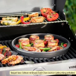 Rösle Gasgrill Videro G4-S VARIO+ Schwarz - Modell 2023 - X-DEAL Inkl. Abdeckhaube, Grillplatte Und Drehspieß -Grillen im Freien Roesle Videro Gasgrill Vario Grillrost Mood 3