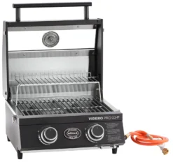 Rösle Gasgrill Videro Pro G2-P Campinggrill -Grillen im Freien Roesle Videro Pro G2 P Campinggrill Deckel offen