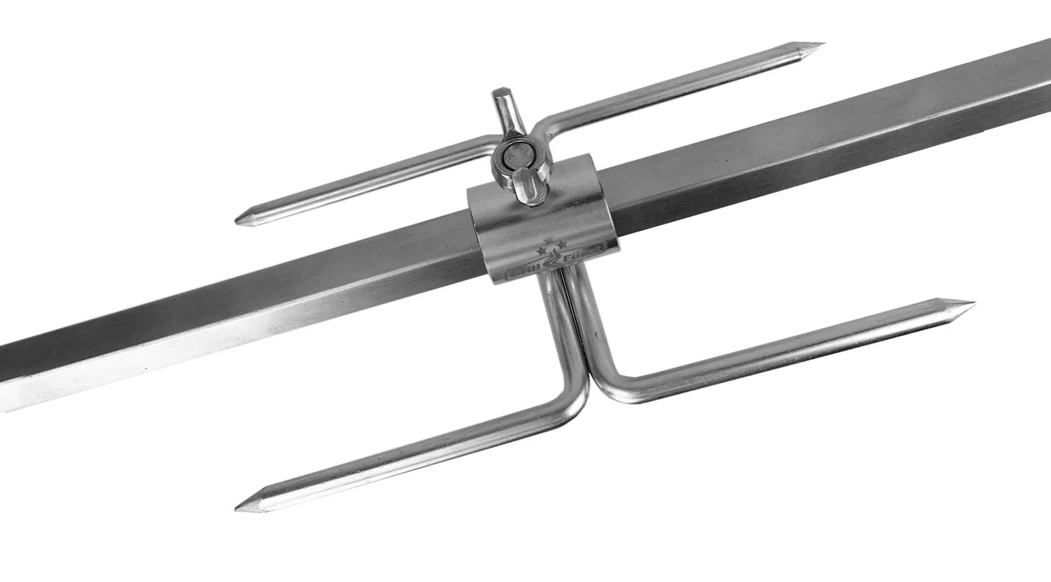 Grillfürst Edelstahl Doppel - Fleischklammer Für Drehspieß (Doppel Forke) 2 Grillfürst Edelstahl Doppel - Fleischklammer Für Drehspieß (Doppel Forke) – Bild 2