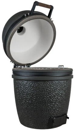 The Bastard Keramikgrill VX Large - Solo - Schwarz Matt - Modell 2023 -Grillen im Freien The Bastard VX Keramikgrill Large Solo offen links