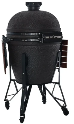 The Bastard Keramikgrill Urban XL - Complete - Schwarz Matt - Modell 2023 -Grillen im Freien The Bastard XL Urban Keramikgrill BU210 Seitentisch abgeklappt